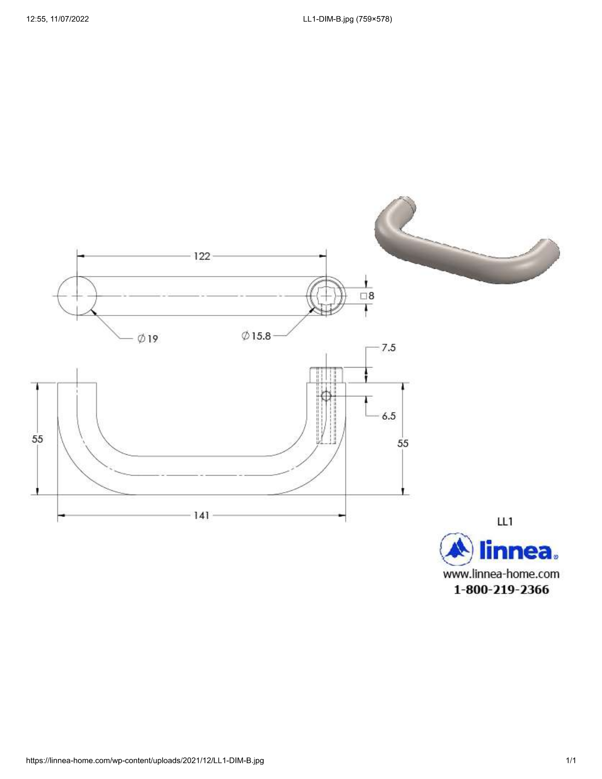 Linnea LNNE1555 Dimensions - ManualMachine.com