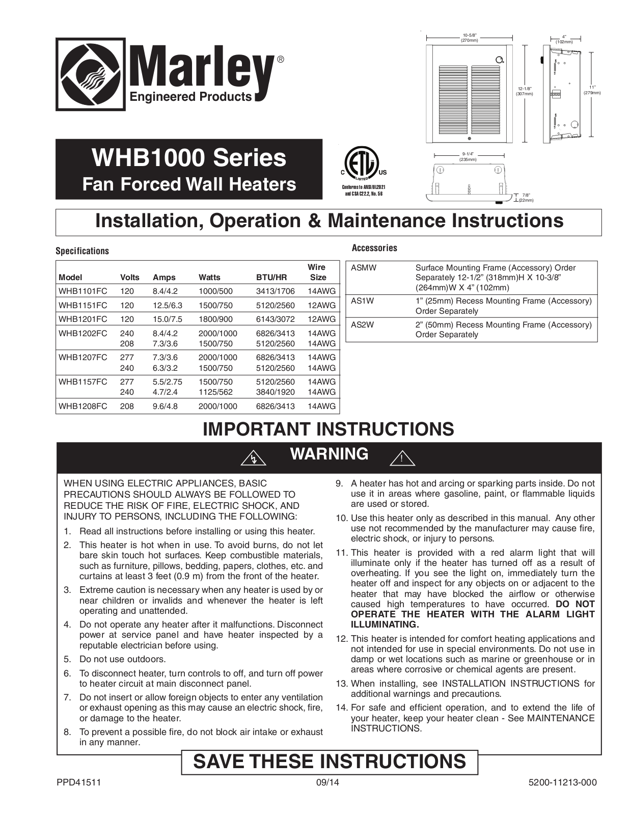 Qmark CWH1000 User Manual