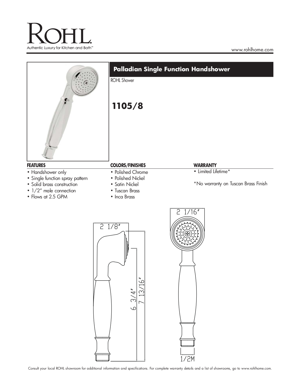 Rohl 11058TCB User Manual