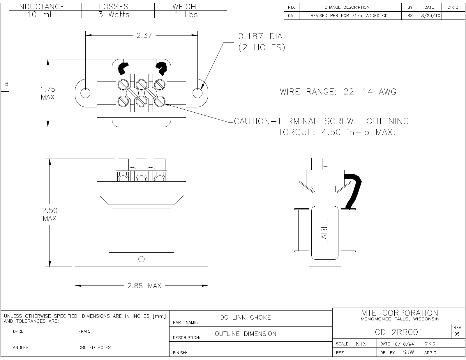 MTE CD 2RB001 CAD Drawings