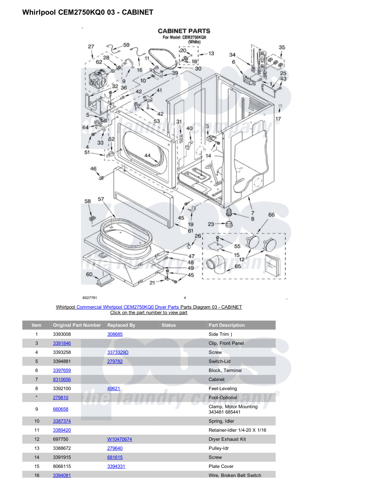 Whirlpool CEM2750KQ0 Parts Diagram