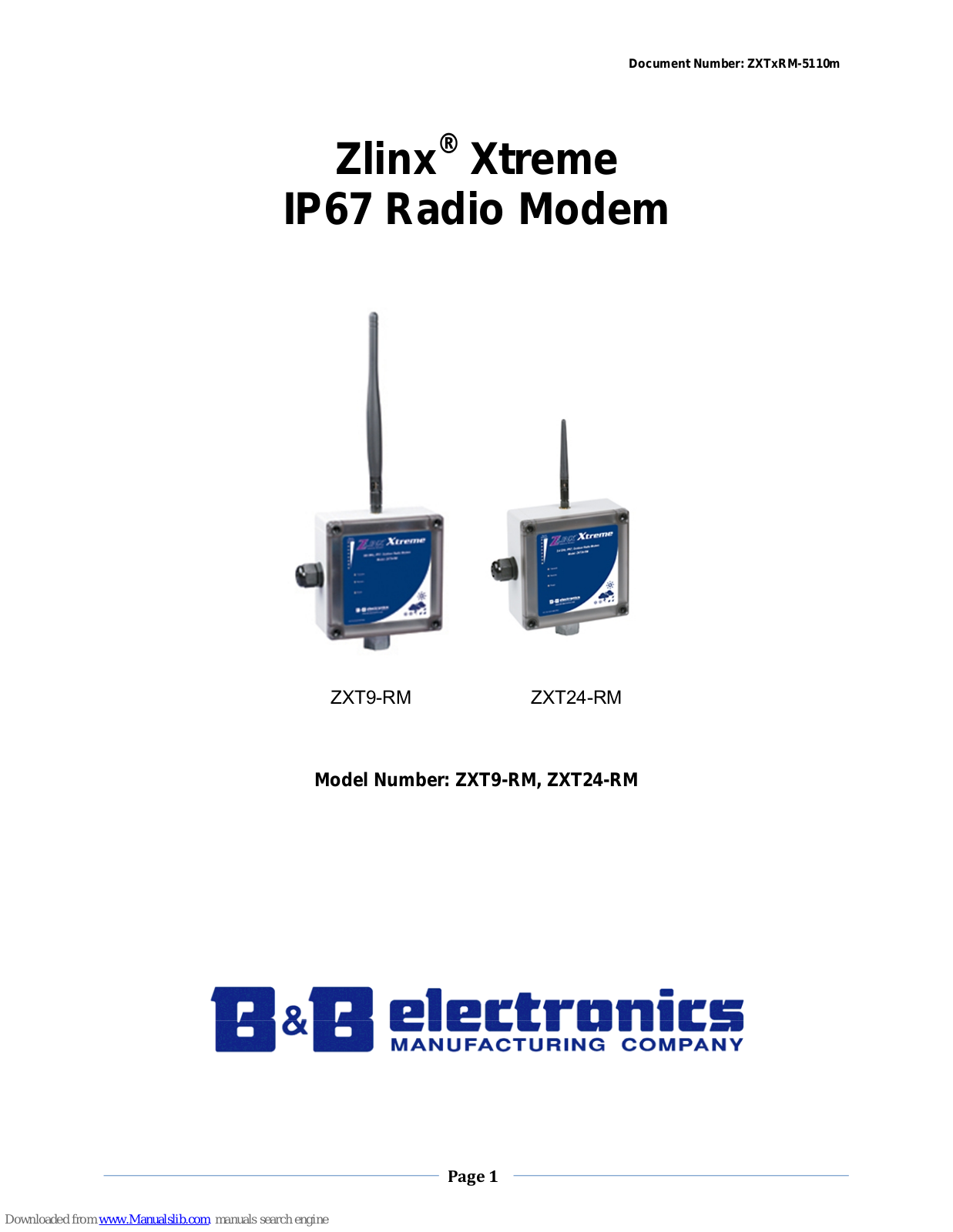 B&B Electronics ZXT9-RM, ZXT24-RM User Manual