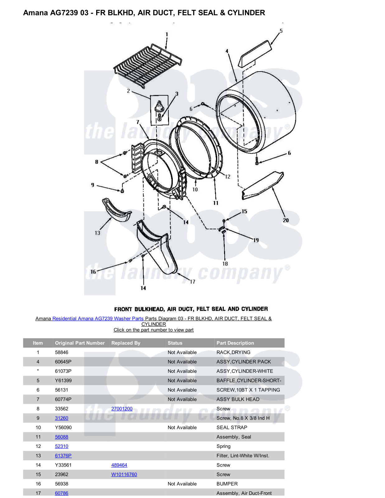 Amana AG7239 Parts Diagram