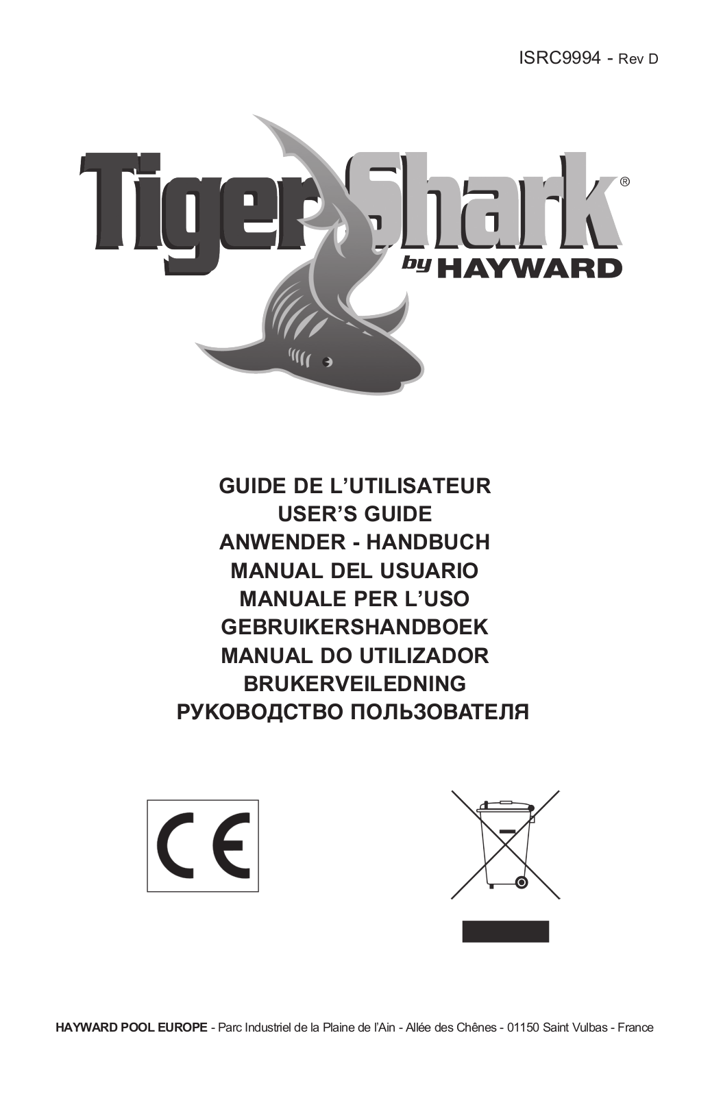 HAYWARD Tiger Shark User Manual