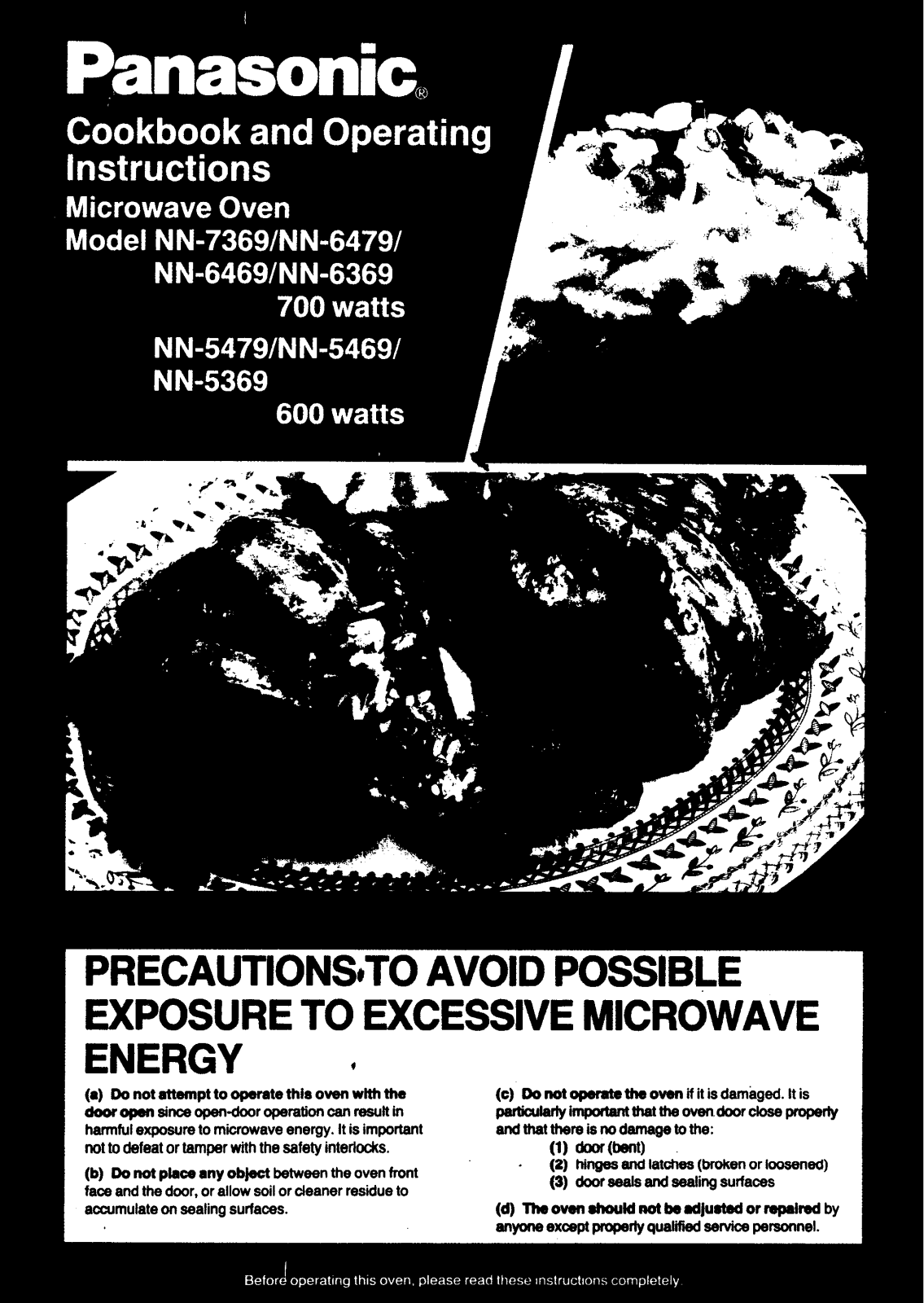 Panasonic nn-7369 Operation Manual