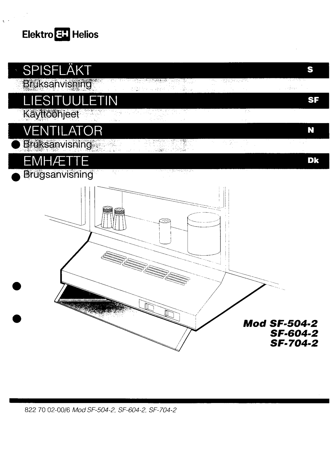 Elektro helios SF704-2, SF604-2, SF504-2 User Manual