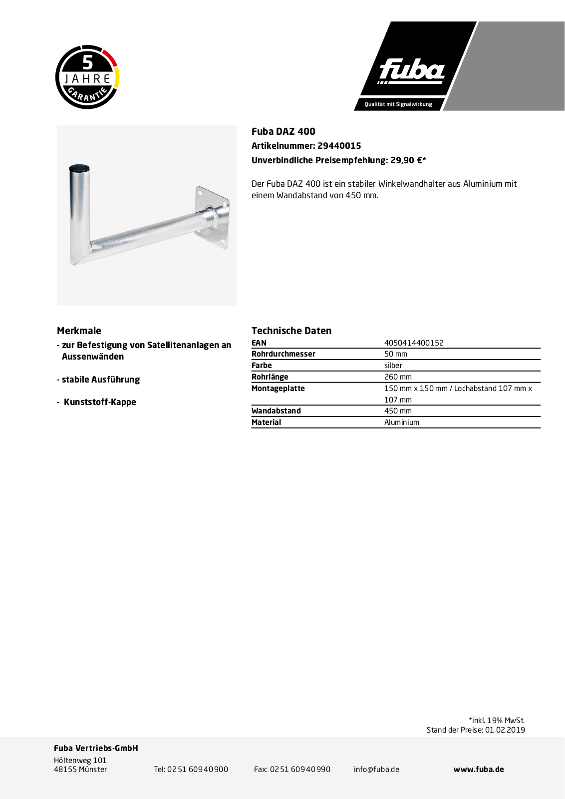 Fuba DAZ 400 Technische Daten - ManualMachine.com