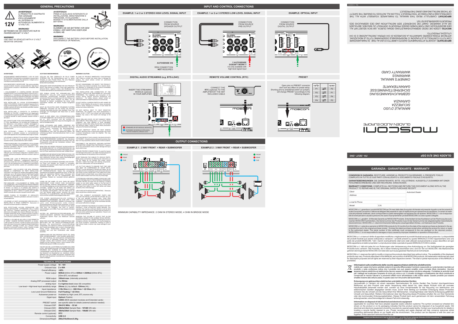 Mosconi ONE810DSP User guide - ManualMachine.com