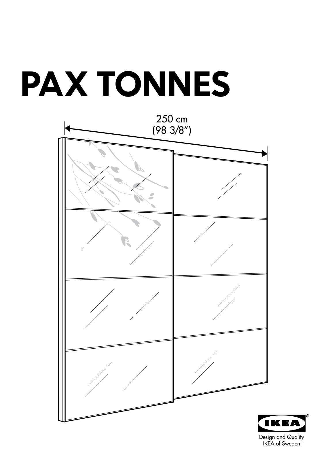 IKEA PAX TONNES SLIDING DOORS 98X93 Assembly Instruction