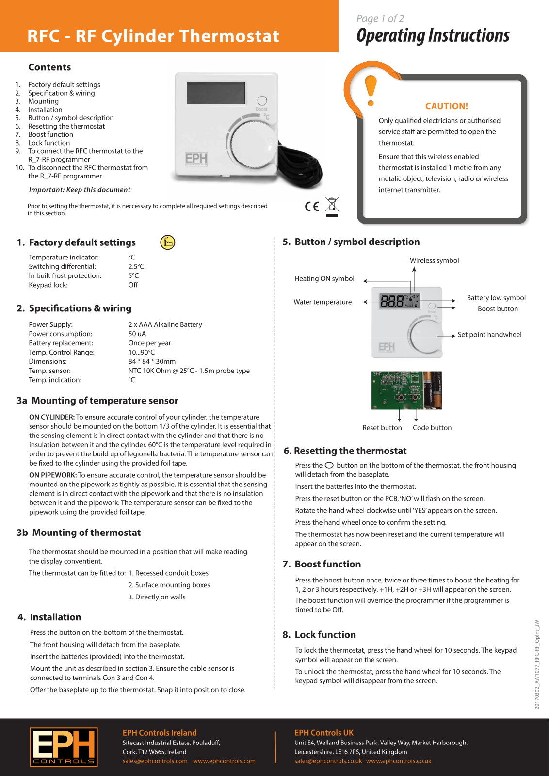 Eph controls Rfc-rf User Manual