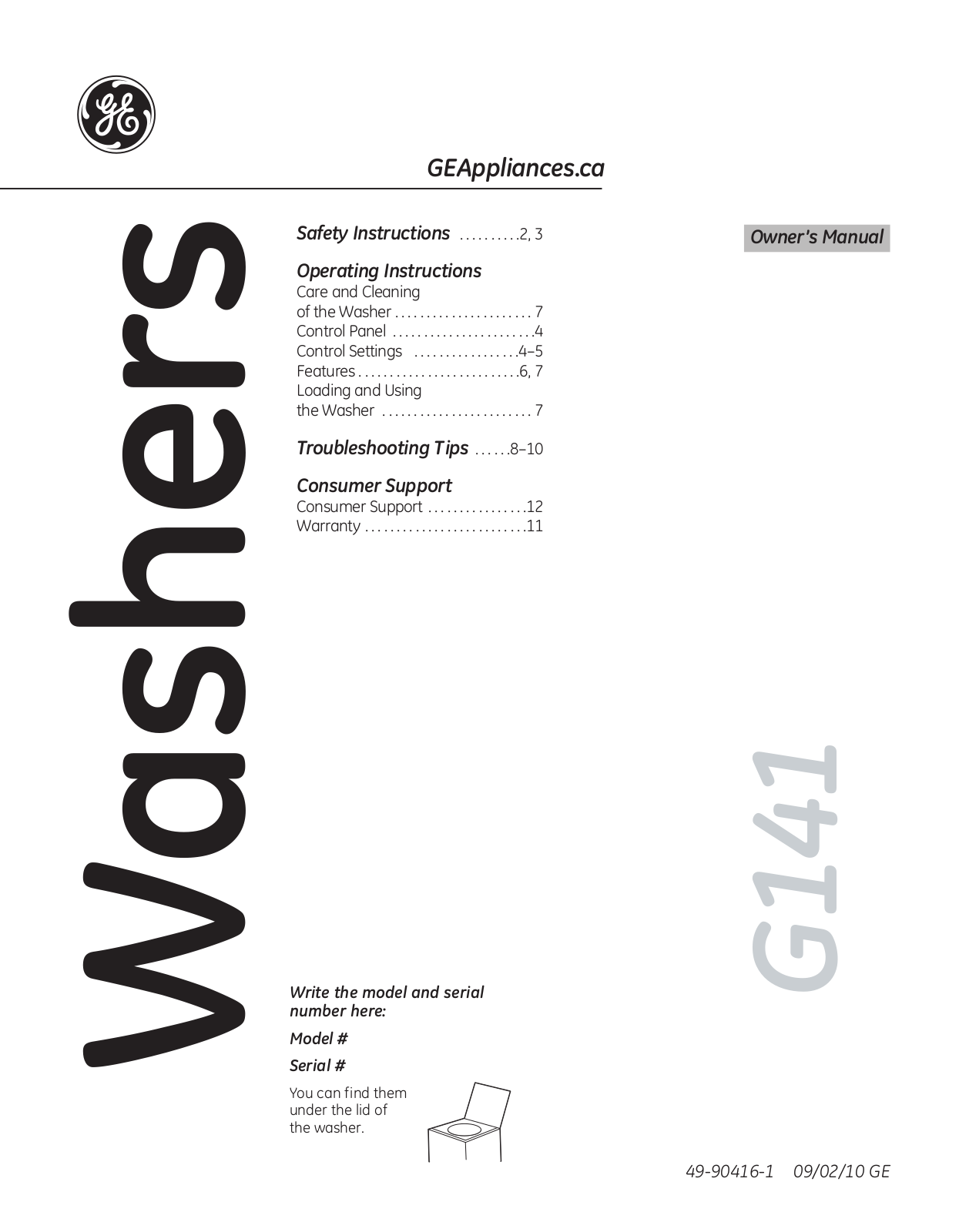 GE G141 User Manual