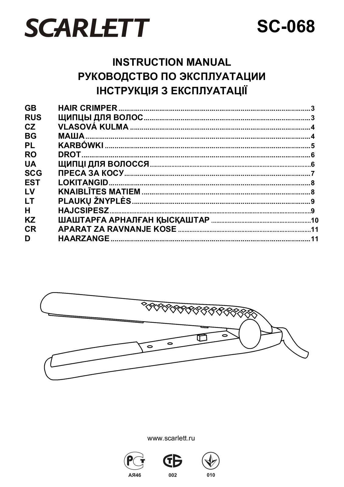 Scarlett SC-068 User Manual