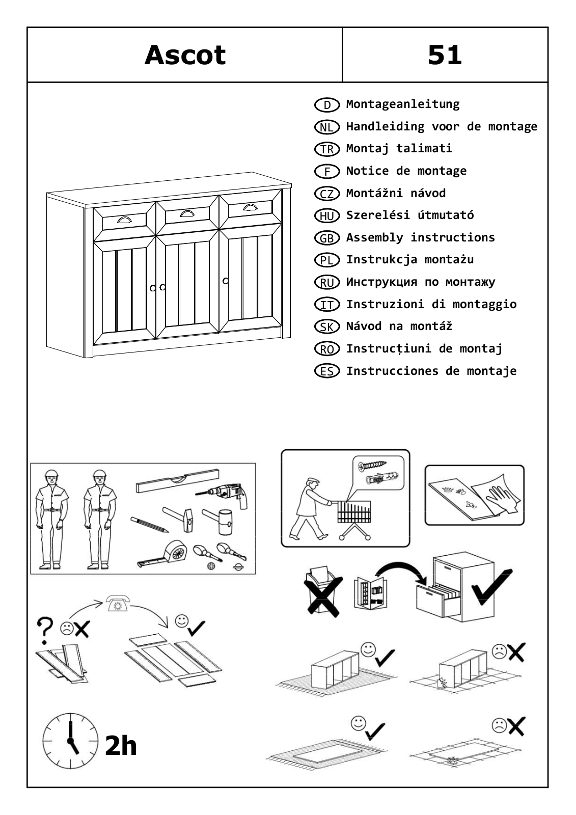 Home affaire ASCOT 51 Assembly instructions