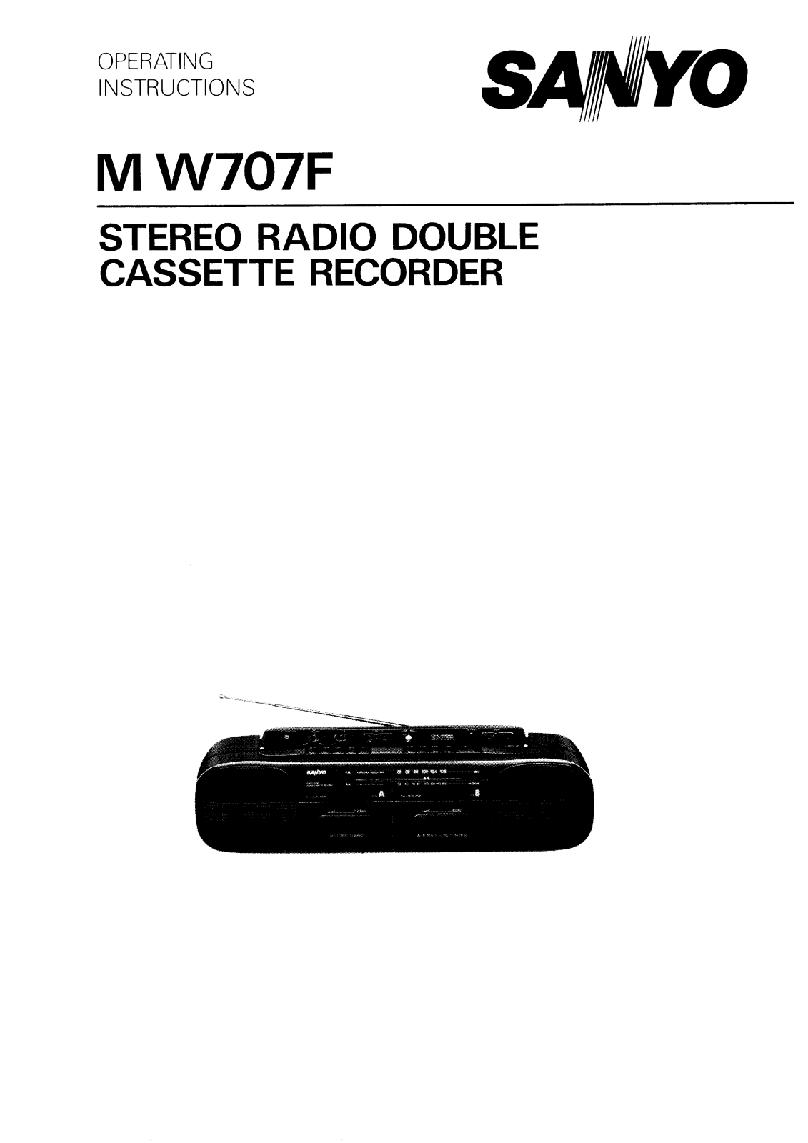 Sanyo M W707F Instruction Manual