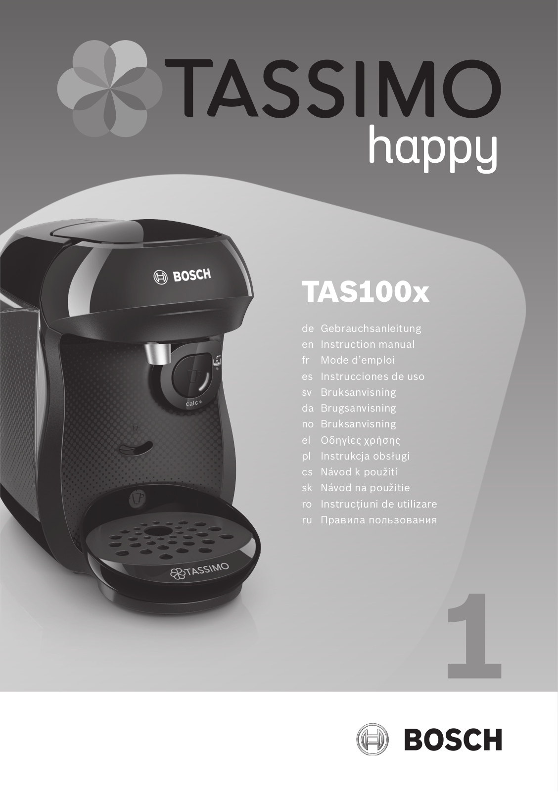 Bosch TASSIMO TAS100x Instruction Manual