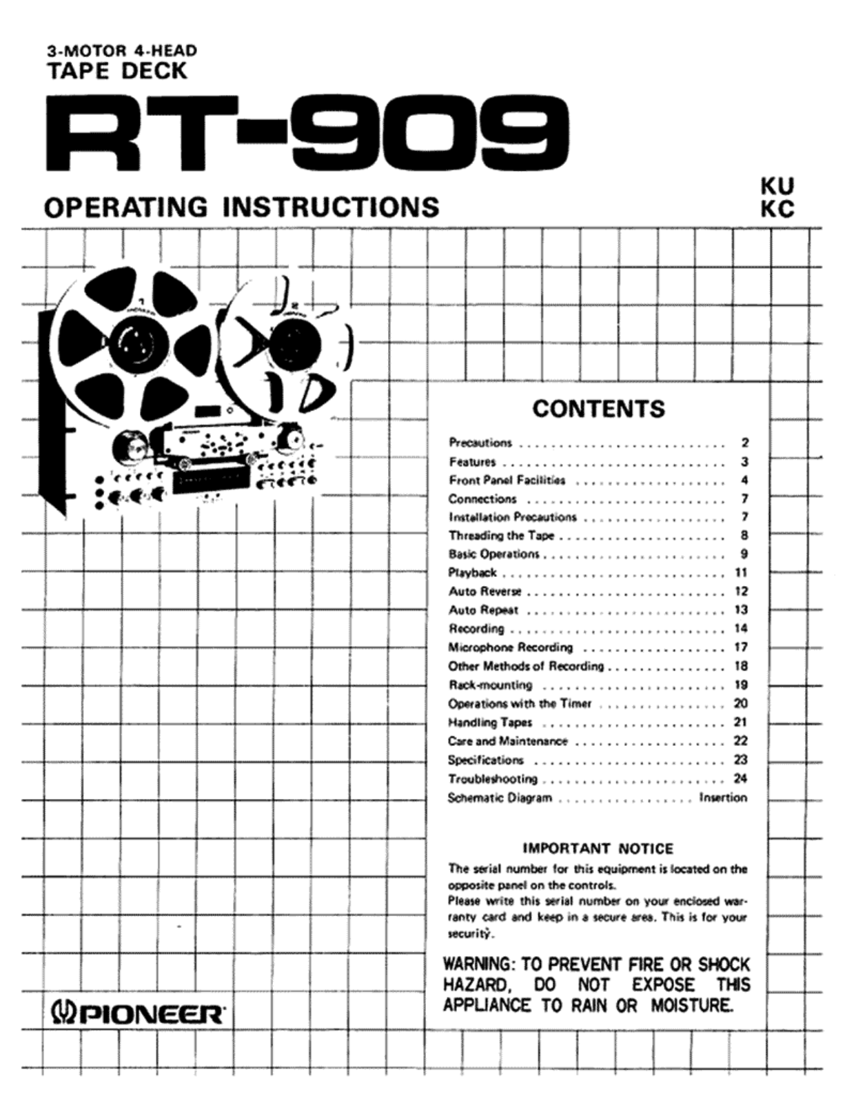 Pioneer RT-909 Owners manual