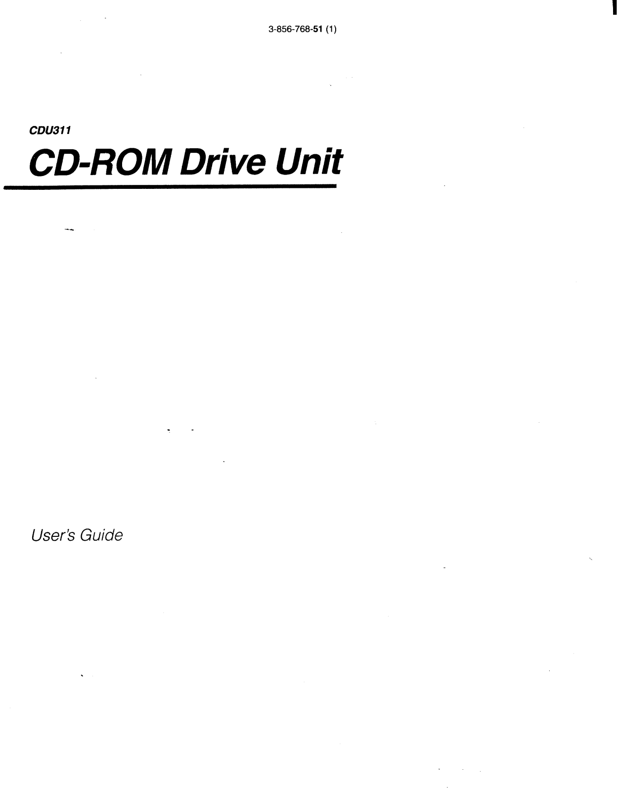 Sony CD-U311 User Manual