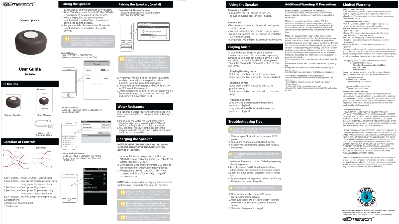 Emerson EMB620 User Manual