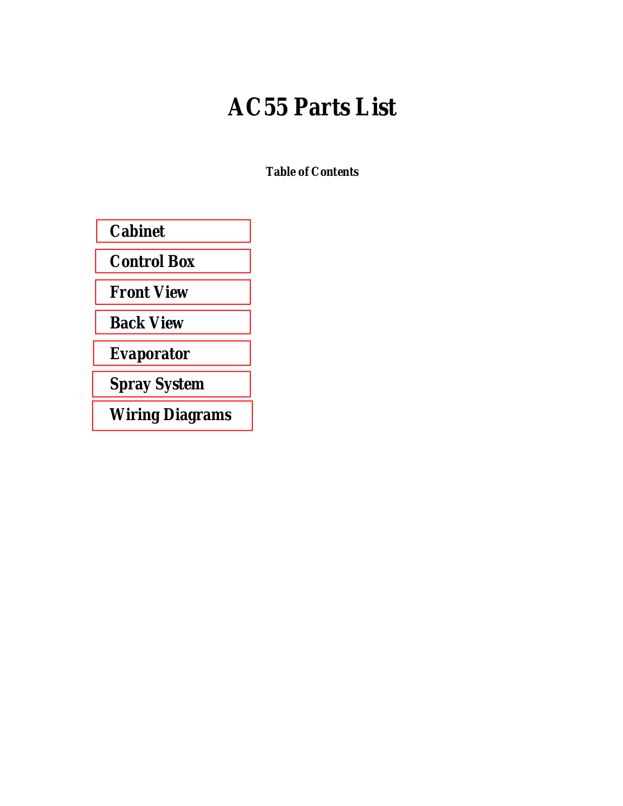 Scotsman AC55 Parts Manual