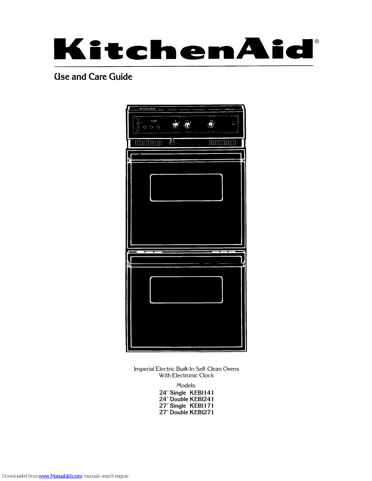 KitchenAid Imperial KEBI241, Imperial KEBI271, Imperial KEBI141, Imperial KEBI171 Use And Care Manual