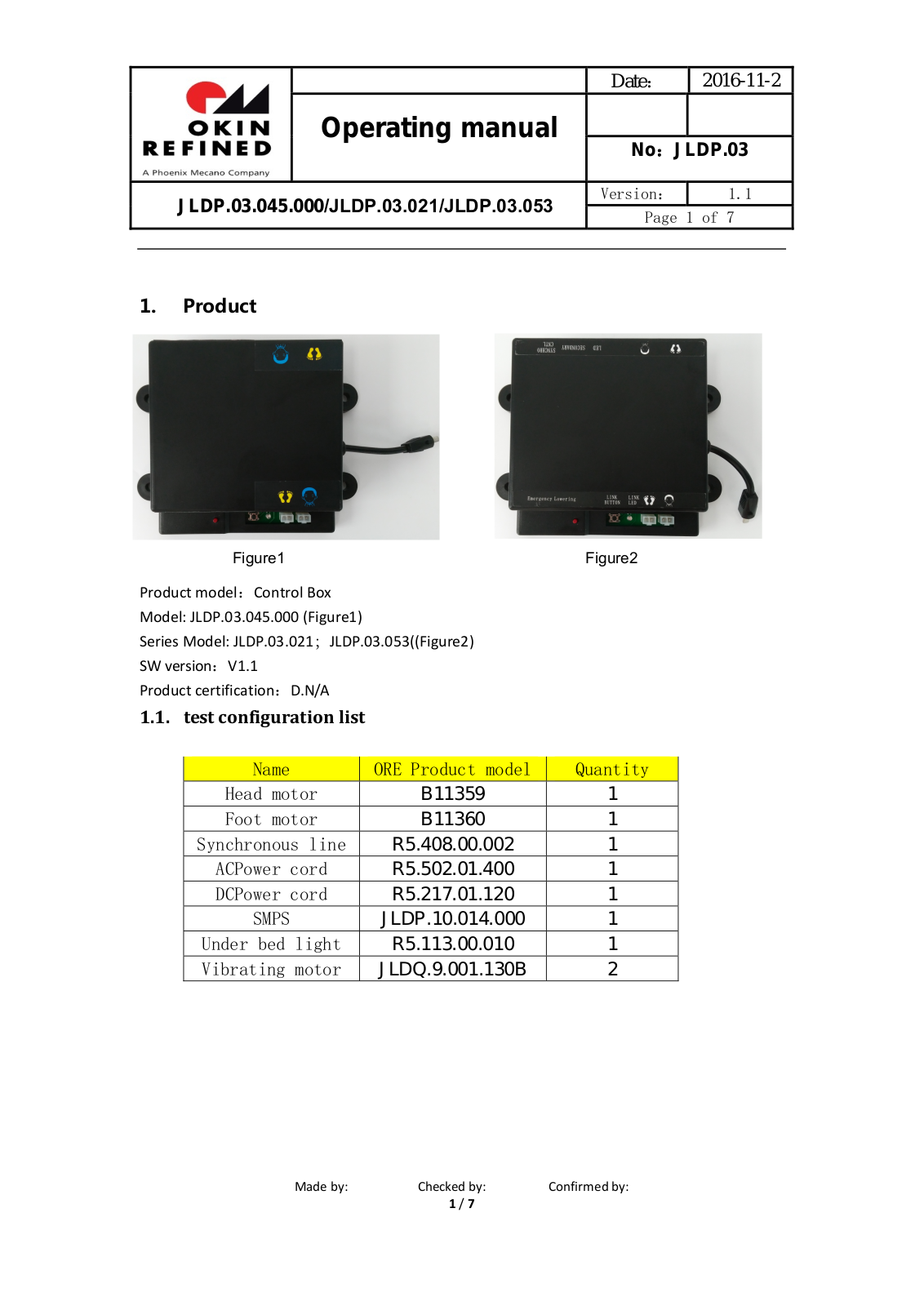 OKIN Refined Electric Technology JLDP03045 Users manual