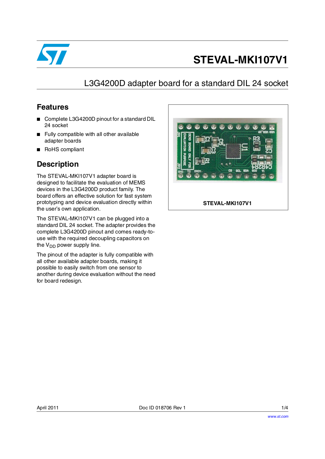 ST MKI107V1 User Manual