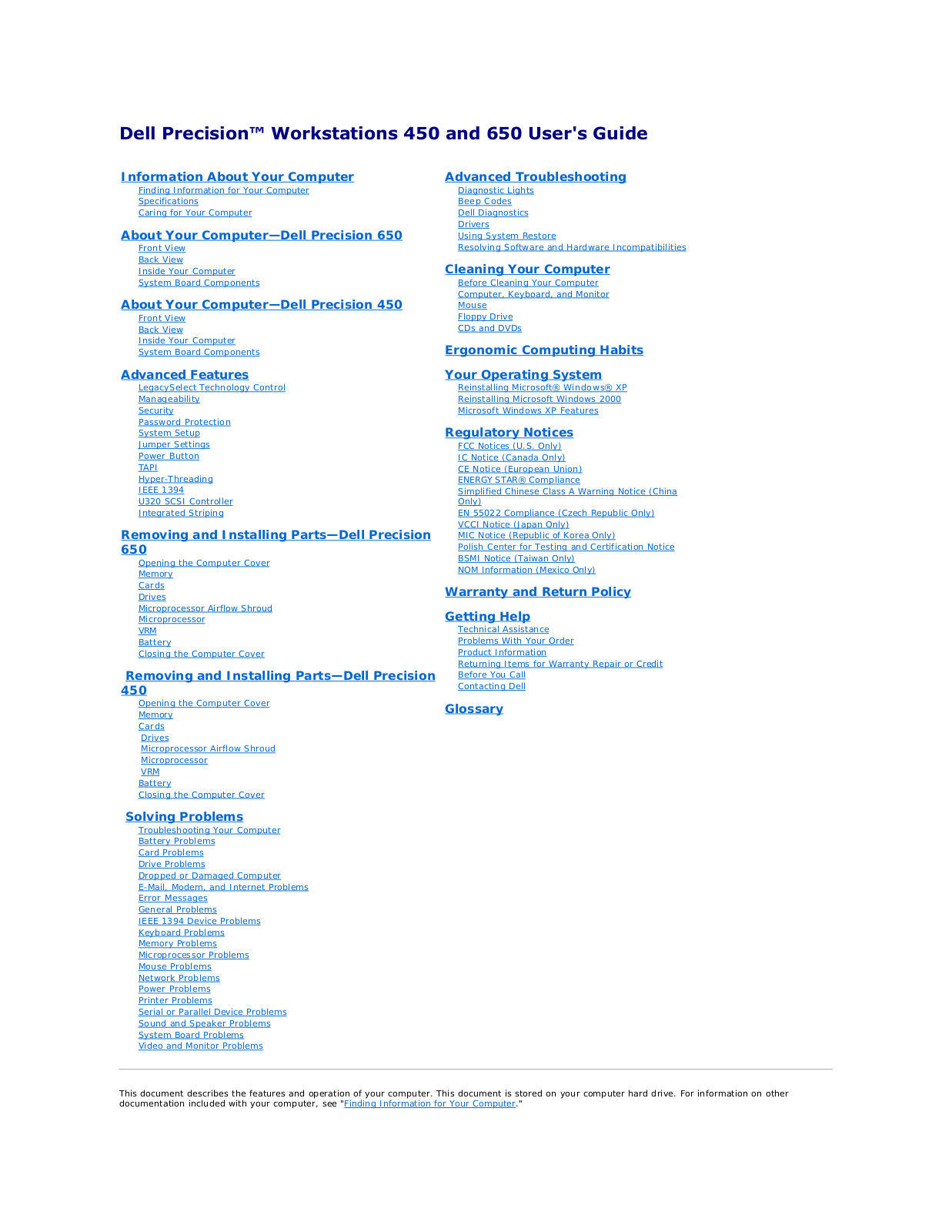 Dell Precision 450 User Manual