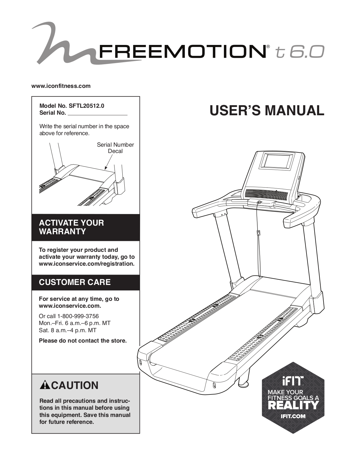 FreeMotion SFTL205120 Owner's Manual