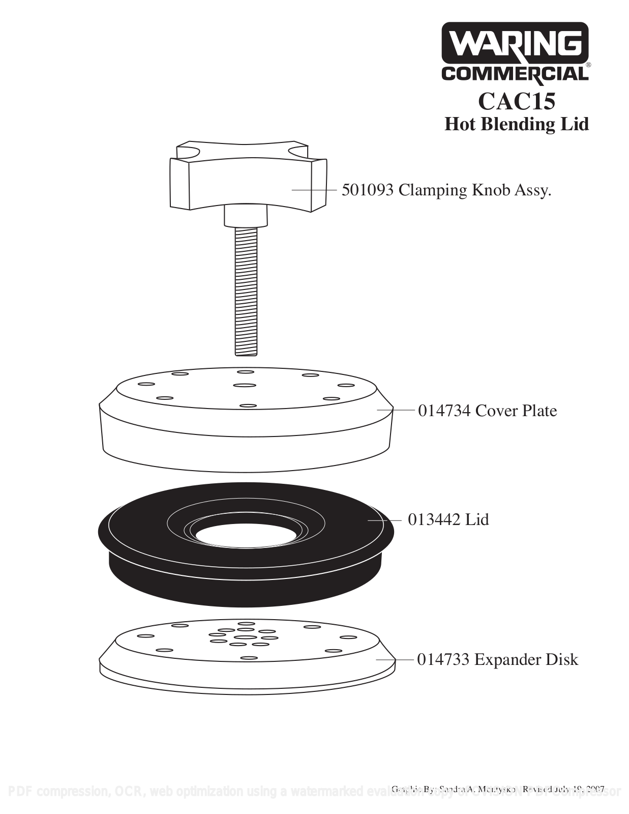 Waring CAC15 Parts List