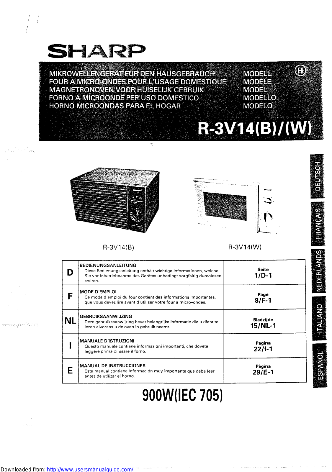 SHARP R-3V14 User Manual