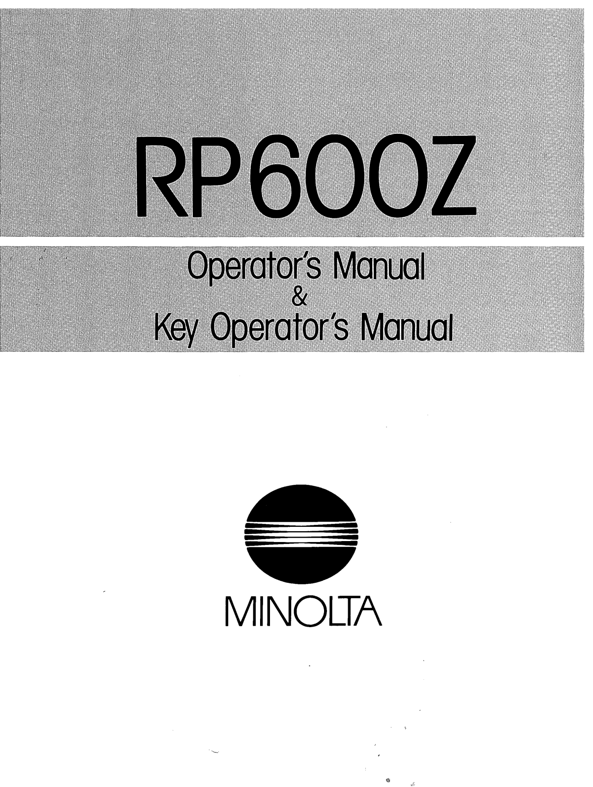 Konica Minolta RP600Z Manual
