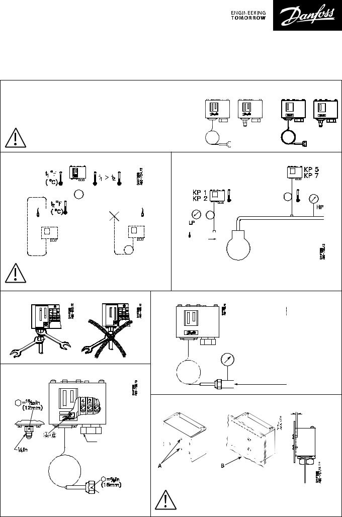 Danfoss KP 1, KP 2, KP 5, KP 7W, KP 7B Installation guide