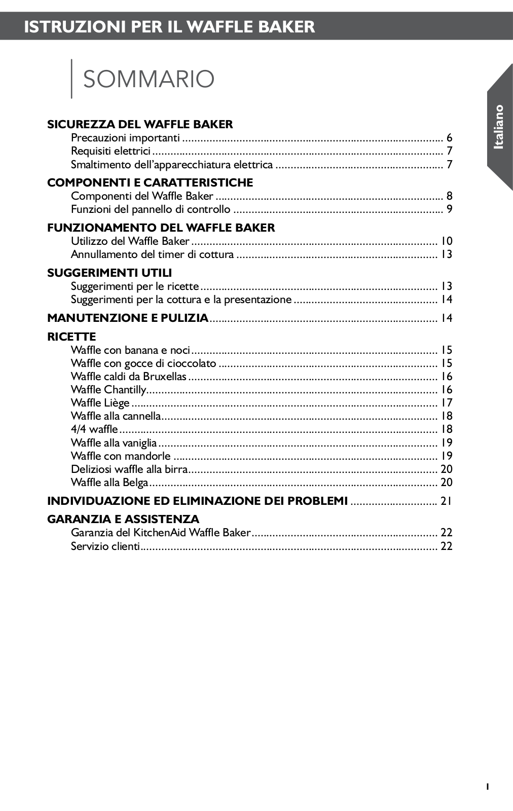 Kitchenaid 5KWB110EAC Instructions Manual