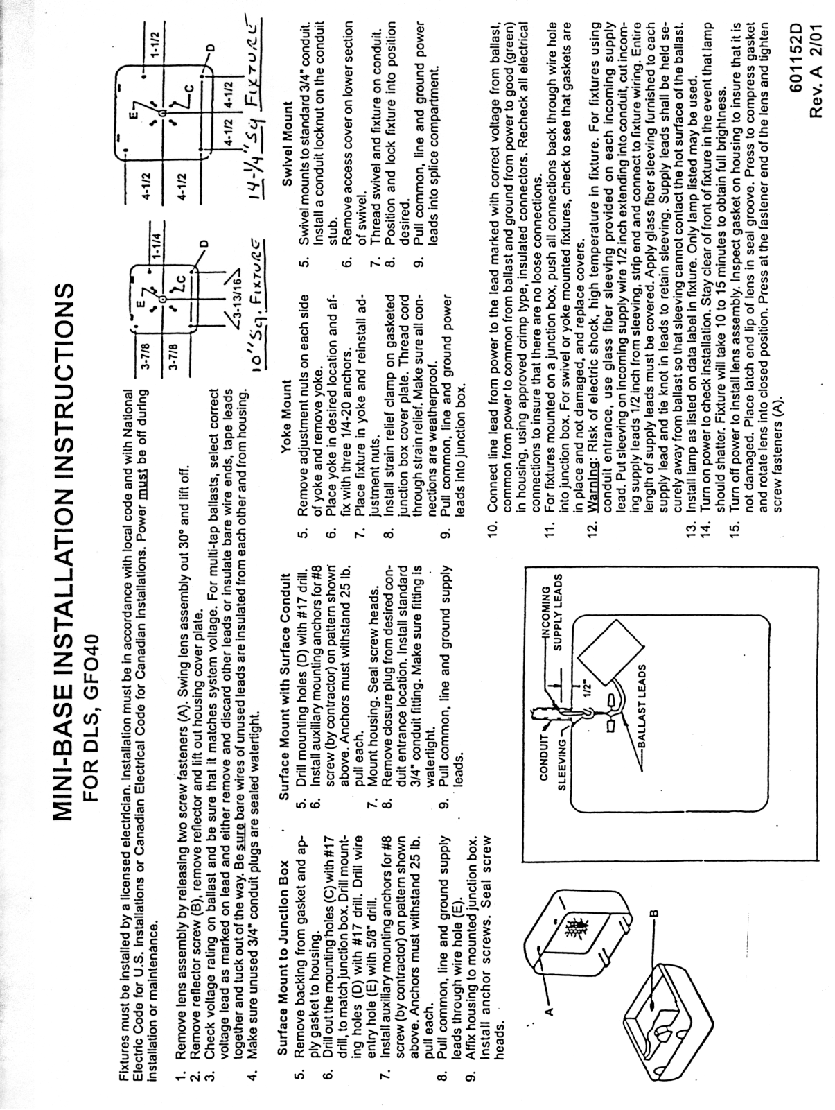 Hubbell Lighting DLS-GFO40 User Manual