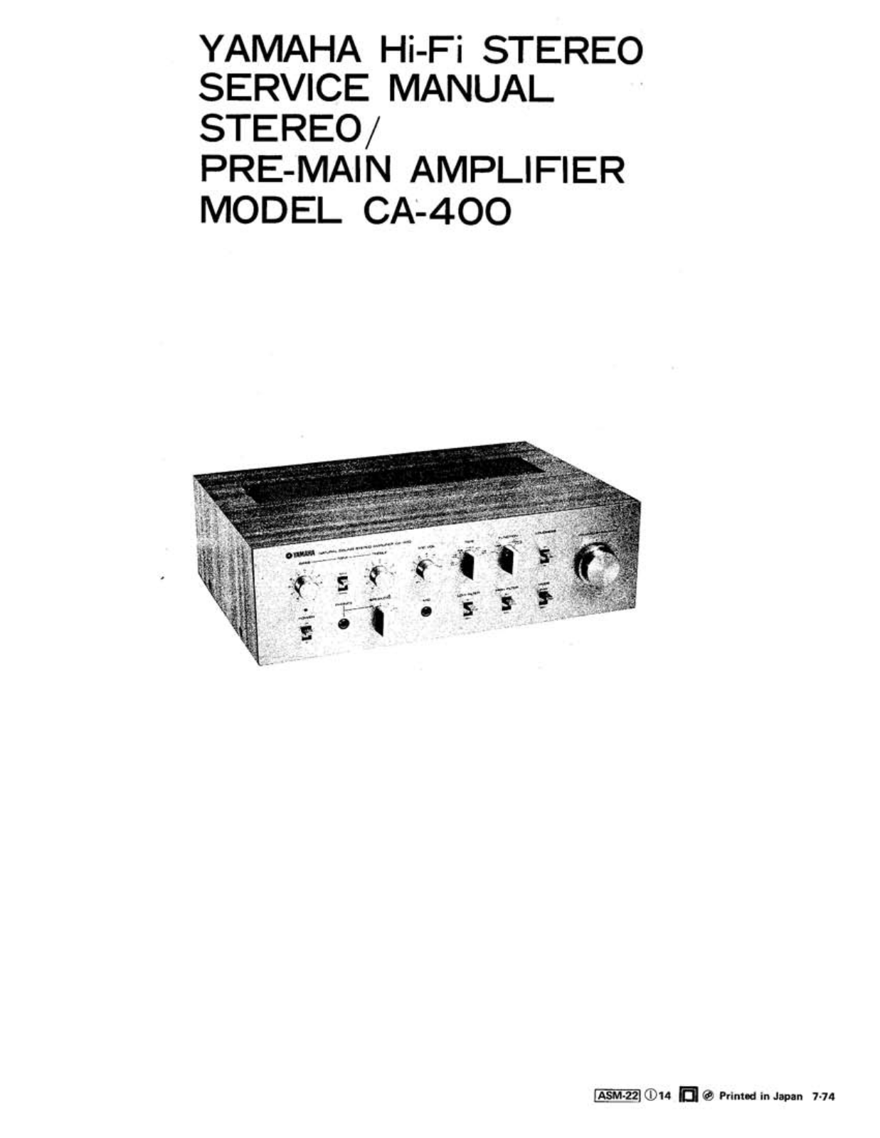 Yamaha CA-400 Service manual