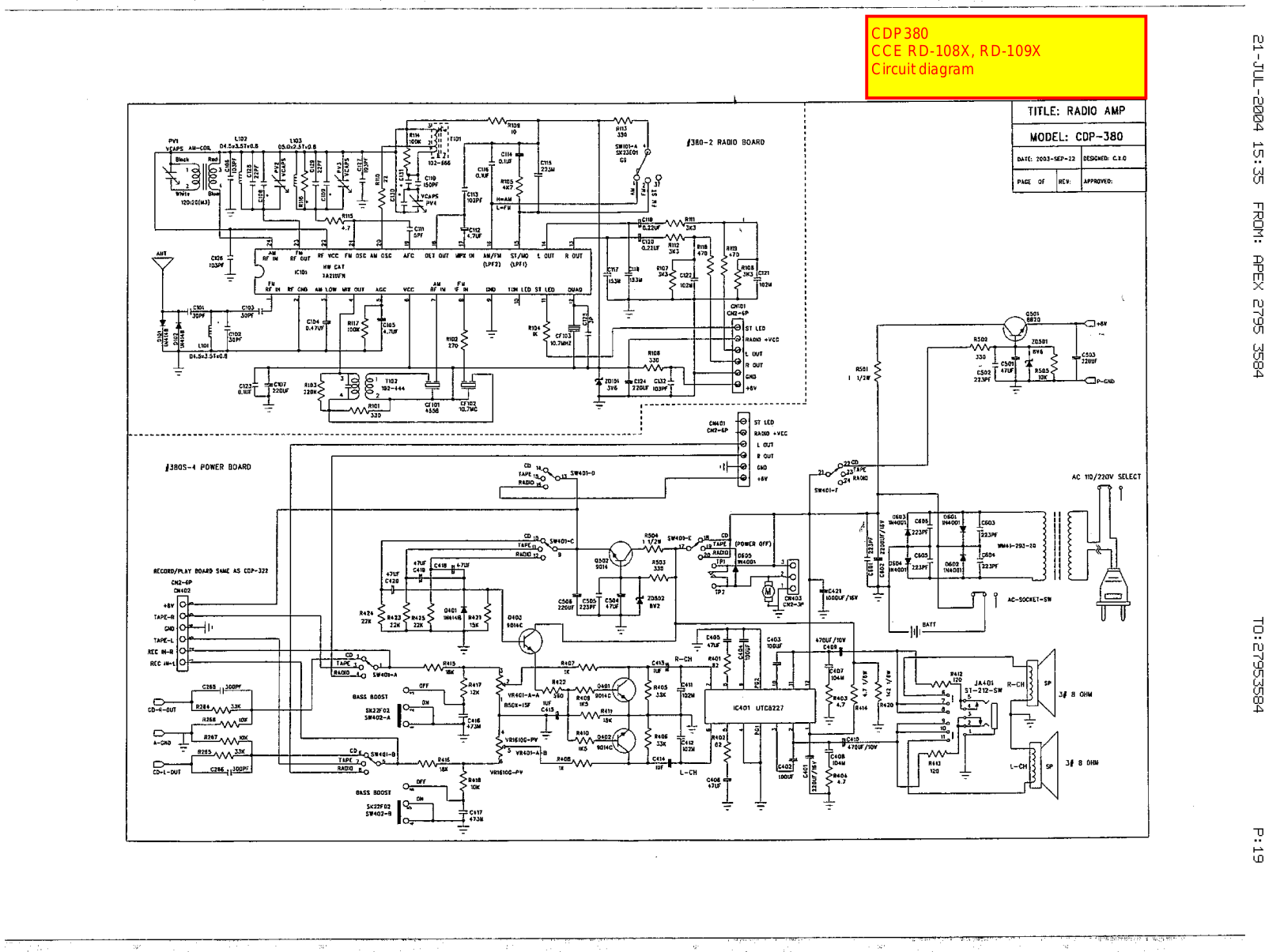 CCE RD 109X Diagram