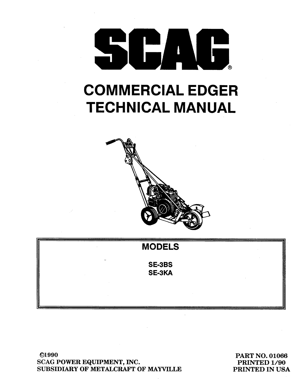 Scag SE-3KA, SE-3BS User Manual