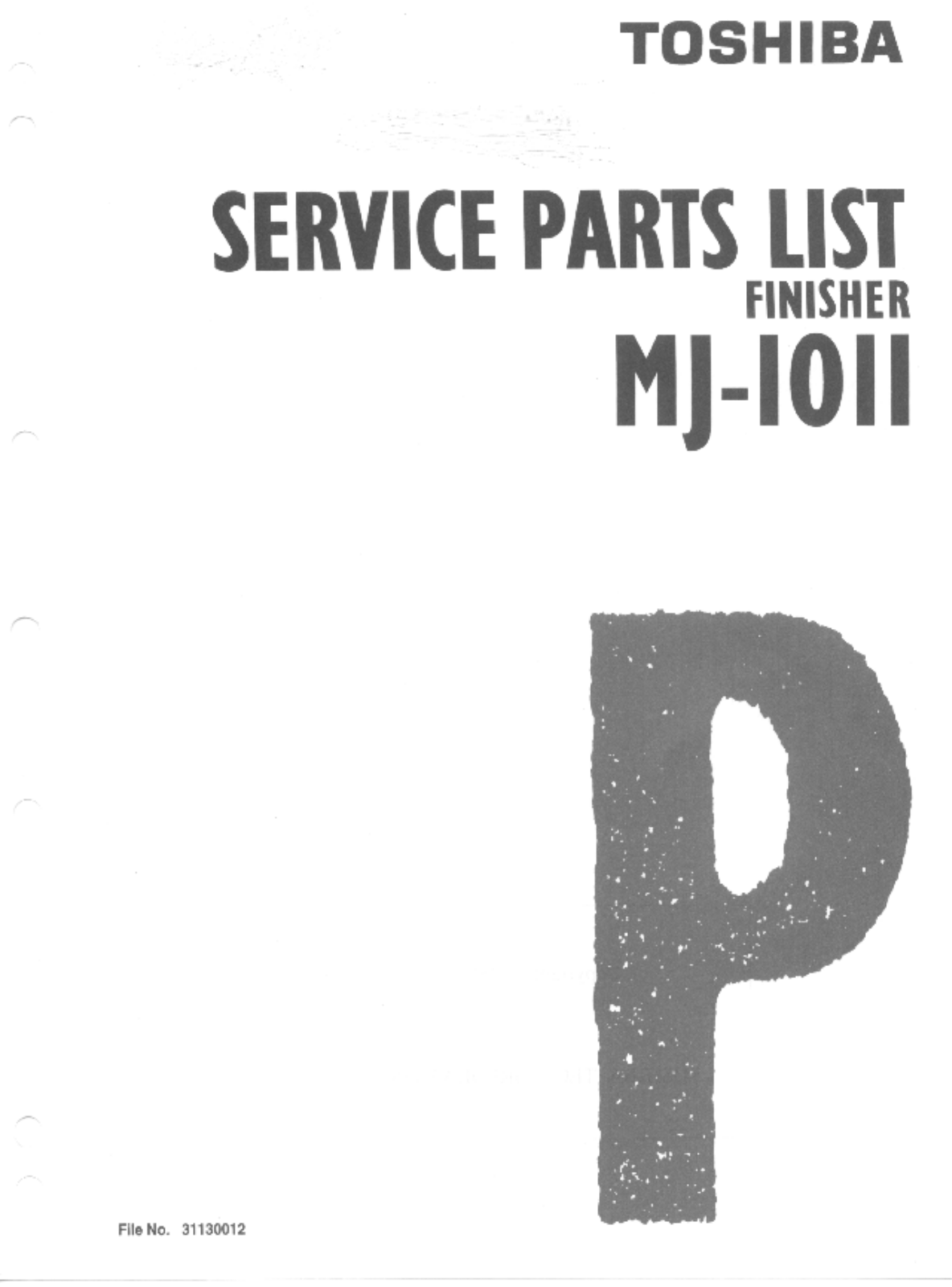 Toshiba MJ1011 PARTS LIST