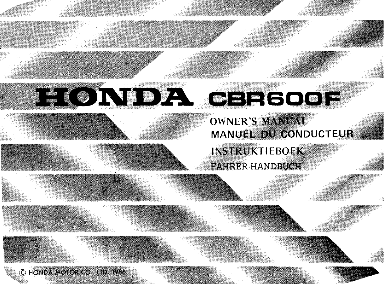 Honda CBR600F 1986 Owner's Manual