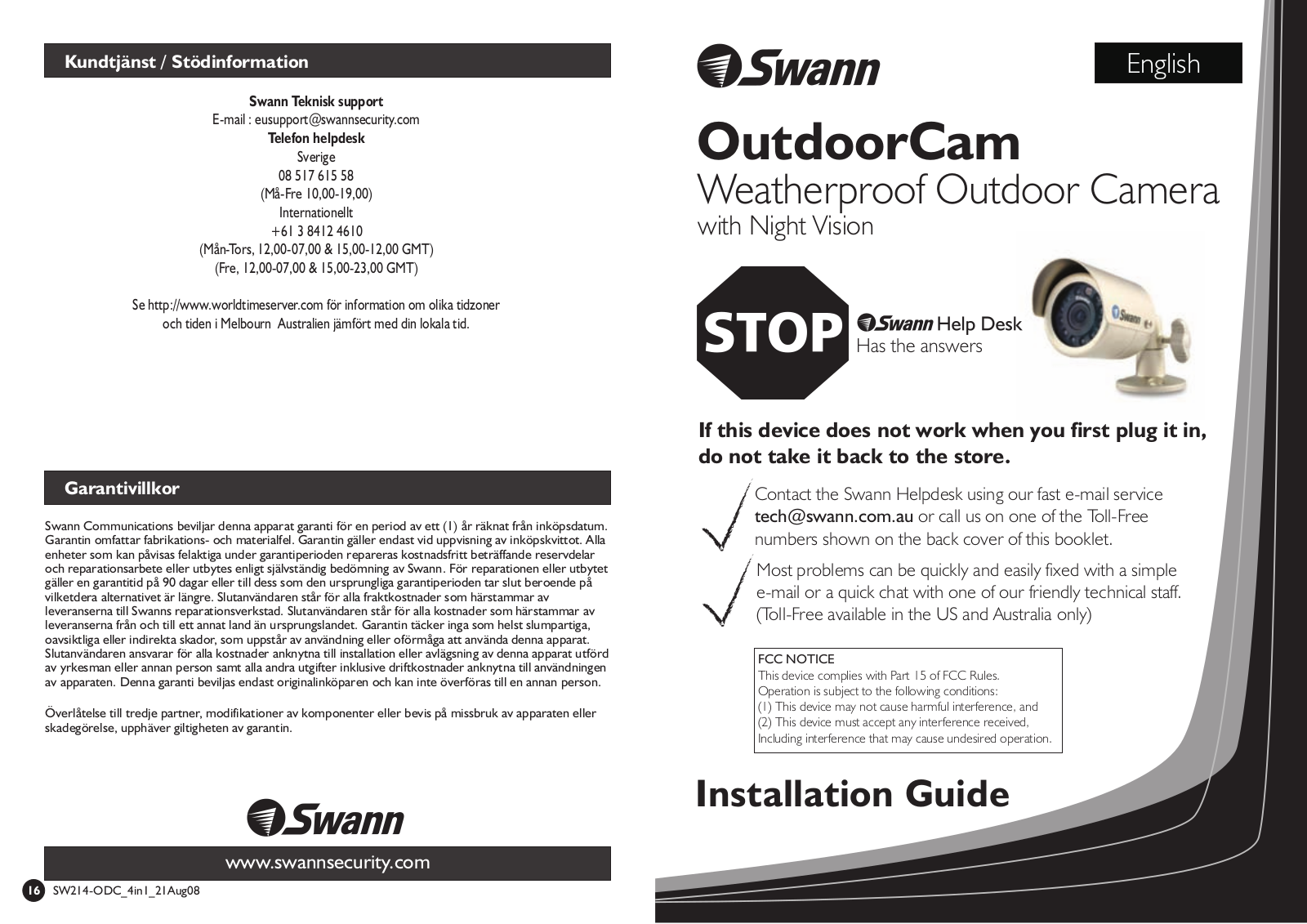 Swann SW244-AUO User Manual