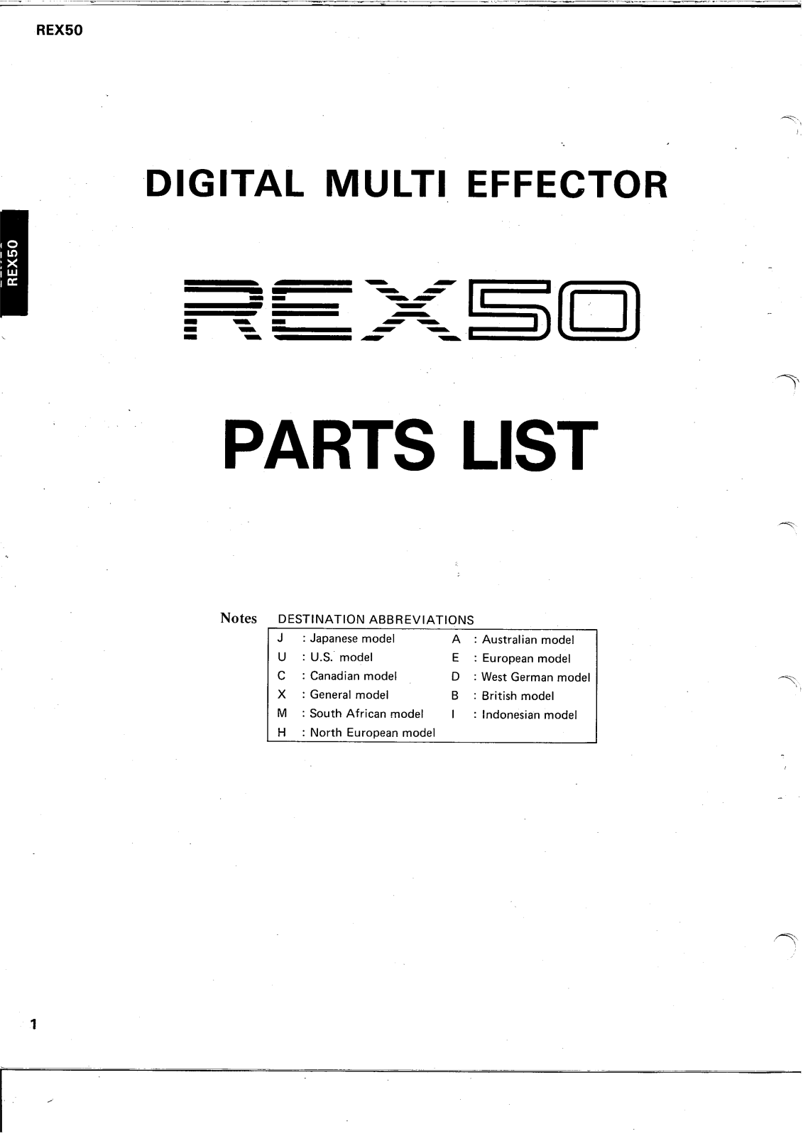 Yamaha REX50 User Manual