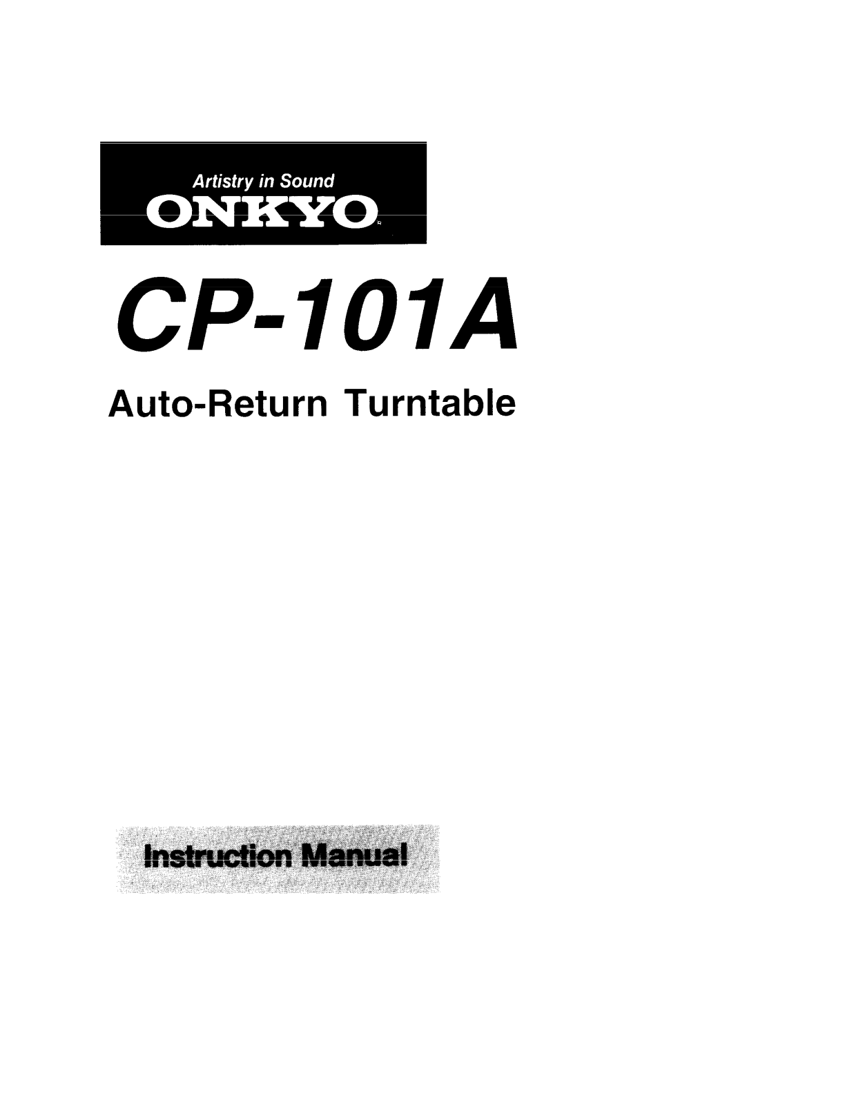 Onkyo CP-101-A Owners manual