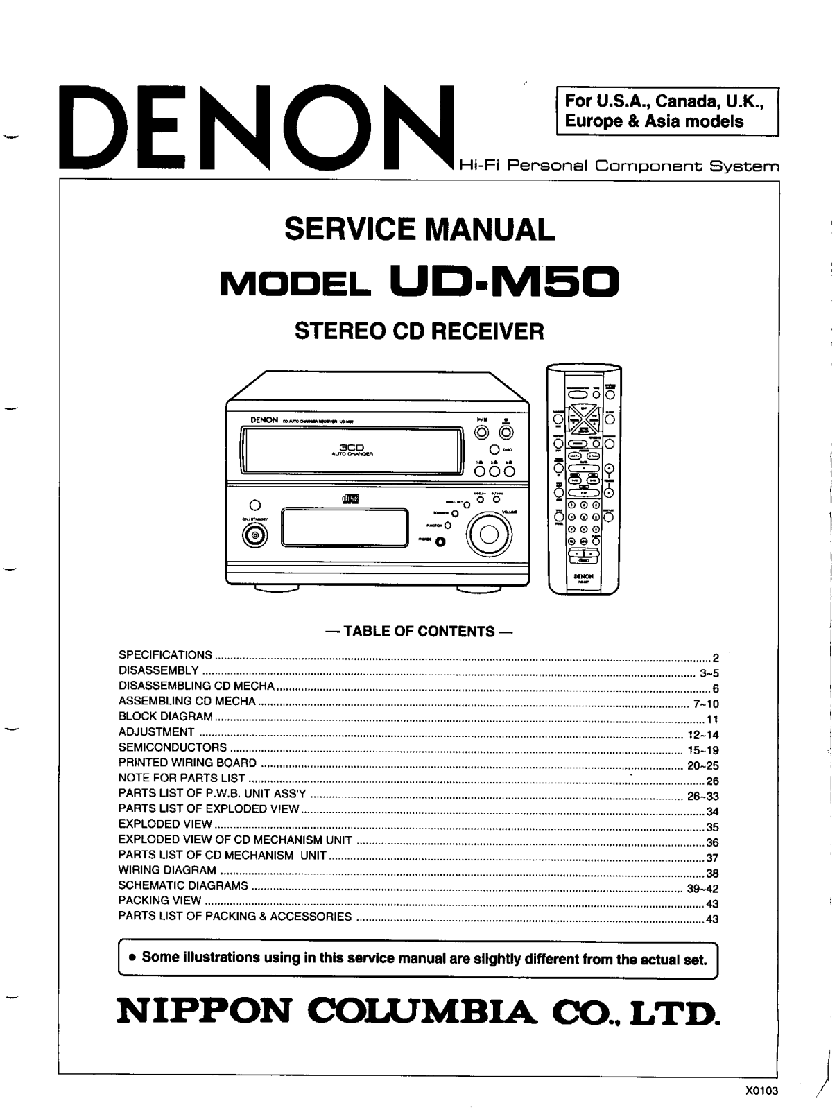 Denon UD-M50 Service Manual