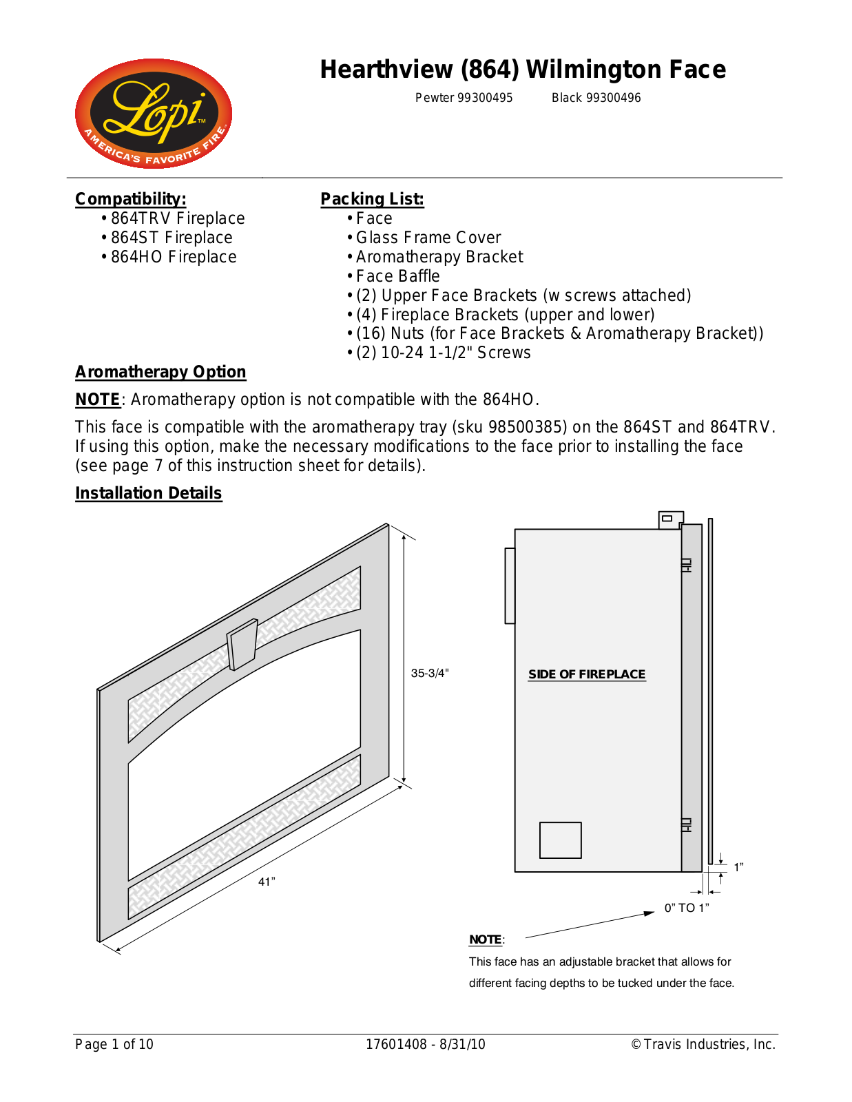 Lopi PEWTER 99300495, BLACK 99300496 User Manual