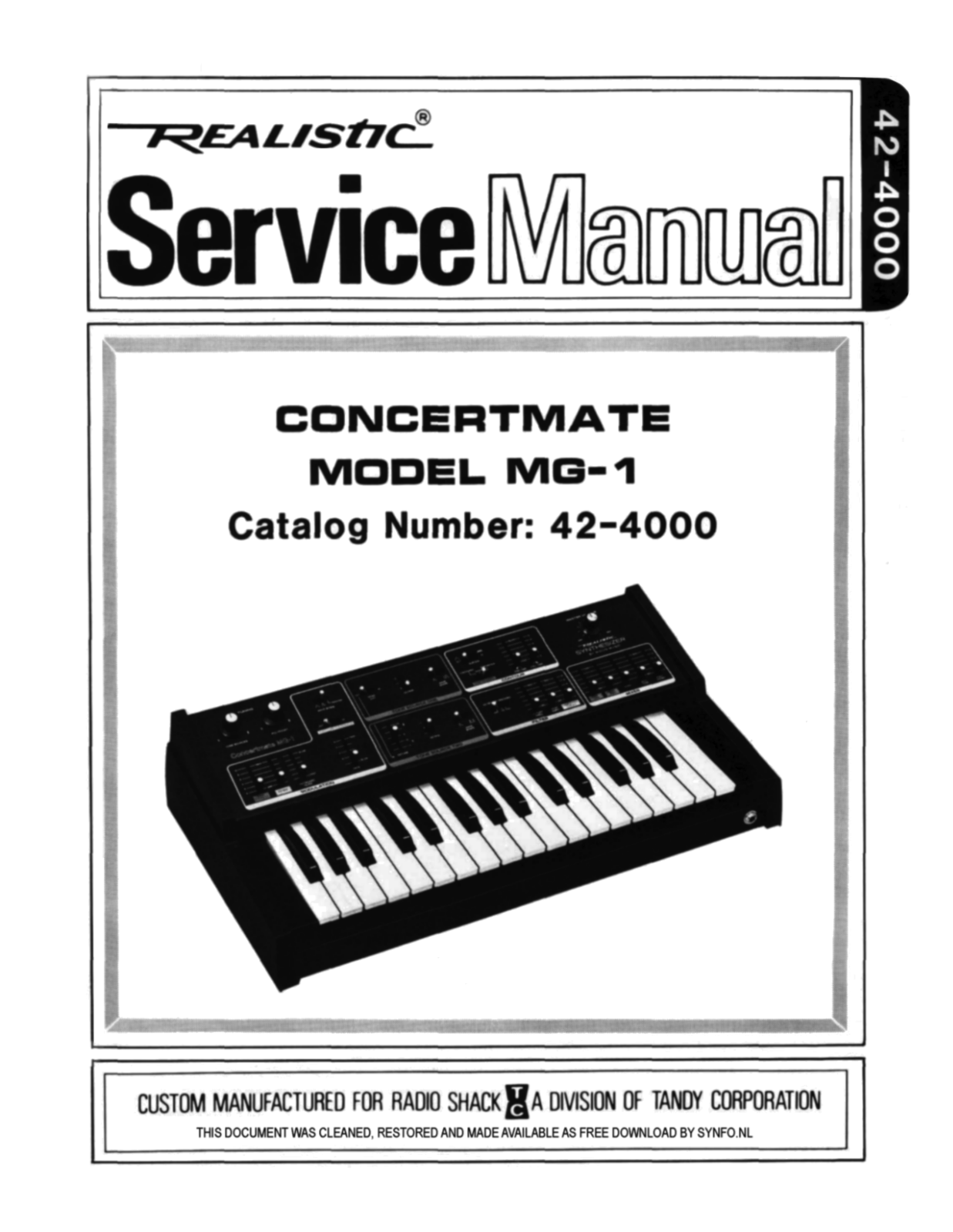 Radio Shack MG-1 User Manual