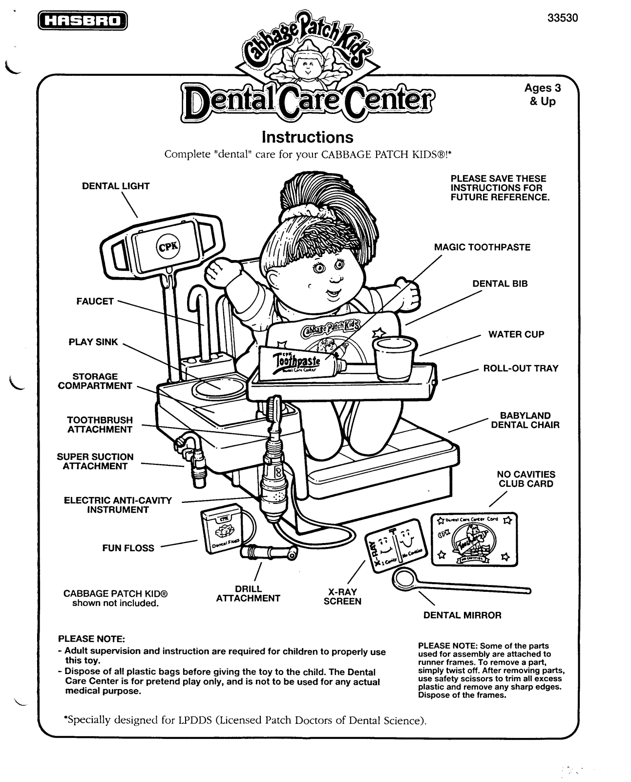 HASBRO Cabbage Patch Kids-Dental Care Center User Manual