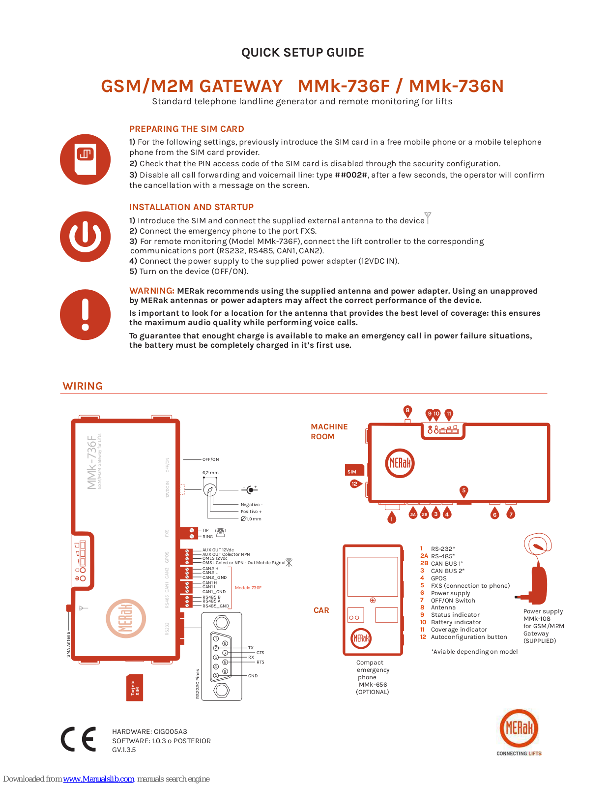 Merak MMk-736F, MMk-736N Quick Setup Manual - ManualMachine.com