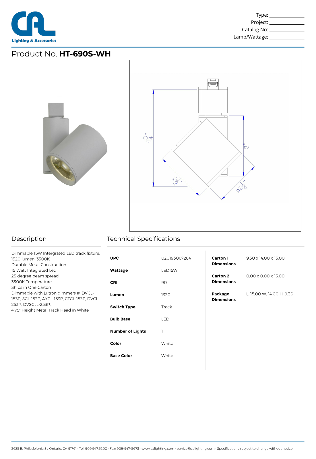 Cal Lighting CG10298 Specifications - ManualMachine.com