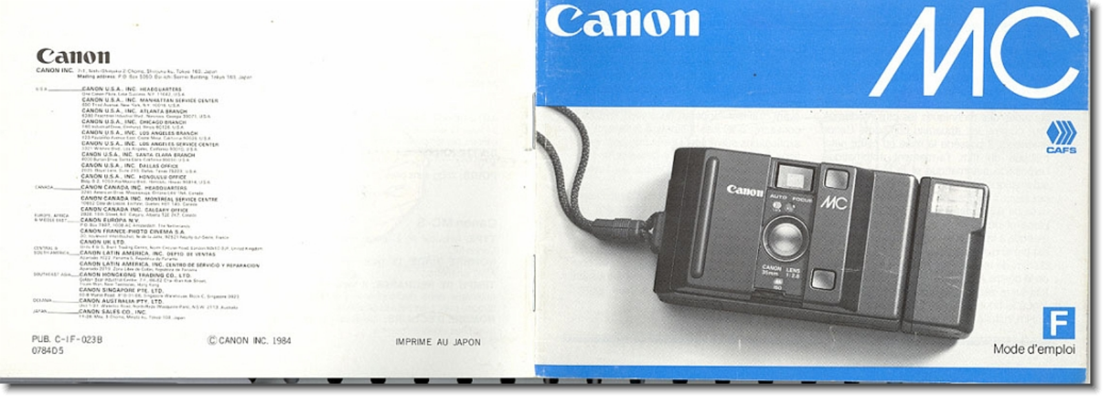 CANON MC Instruction Manual