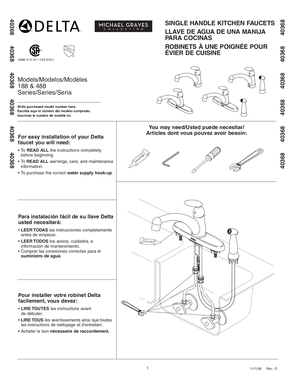 Delta 188, 488 User Manual